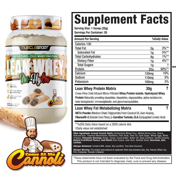 Lean Whey 2lb // Come At Me Cannoli