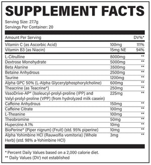 110 Percent High Stim Pre Workout // Lychee Apple